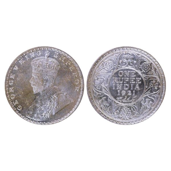 British India: George V, Silver Rupee, 1921, Bombay Mints (Qty 2)