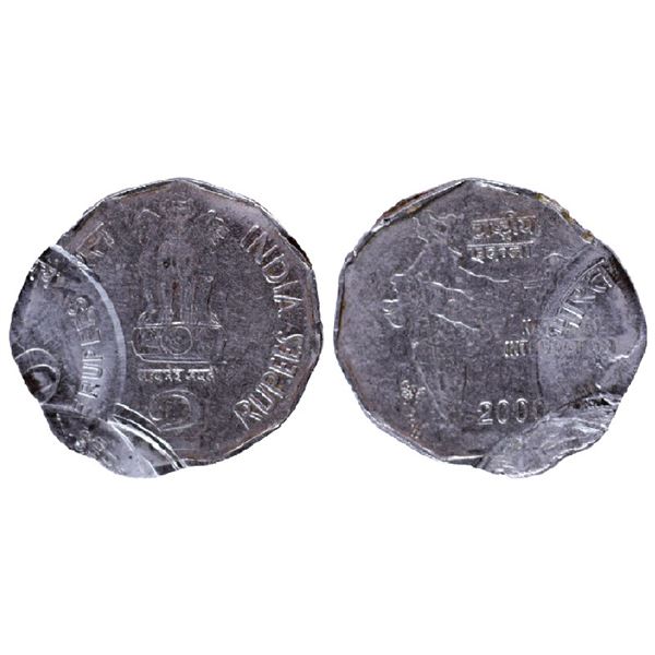 Republic of India: Republic India, Error, 2 Rupees, Multiple Struck, Copper Nickel, Foreign Mint, Ye