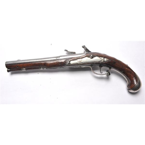 21BG-A136 SILVER MTD LIEGE FLINTLOCK PISTOL