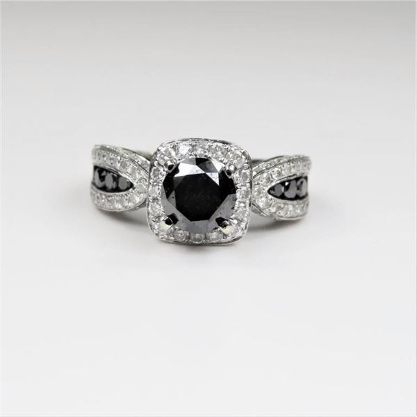 21CAI-16 BLACK & WHITE DIAMOND RING