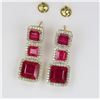 Image 2 : 21CAI-12 RUBY & DIAMOND DANGLE EARRINGS