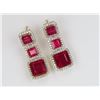 Image 3 : 21CAI-12 RUBY & DIAMOND DANGLE EARRINGS