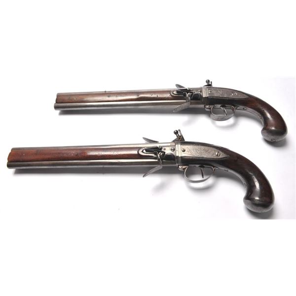 21BG-A126 PAIR OF WILSON O/U FLINTLOCKS