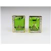 Image 1 : 21CAI-10 PERIDOT & DIAMOND EARRINGS