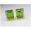 Image 3 : 21CAI-10 PERIDOT & DIAMOND EARRINGS