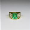 Image 1 : 21CAI-4 COLOMBIAN EMERALD & DIAMOND RING