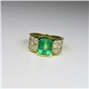 Image 2 : 21CAI-4 COLOMBIAN EMERALD & DIAMOND RING