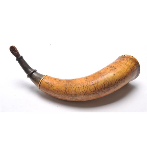 21BG-A108 AMERICAN CARVED POWDER HORN