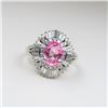 Image 2 : 21CAI-7 PINK SAPPHIRE & DIAMOND RING