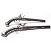 Image 10 : 21BG-A125 EARLY SILVER MTD FLINTLOCK PISTOLS