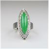 Image 1 : 21CAI-19 JADE & DIAMOND RING