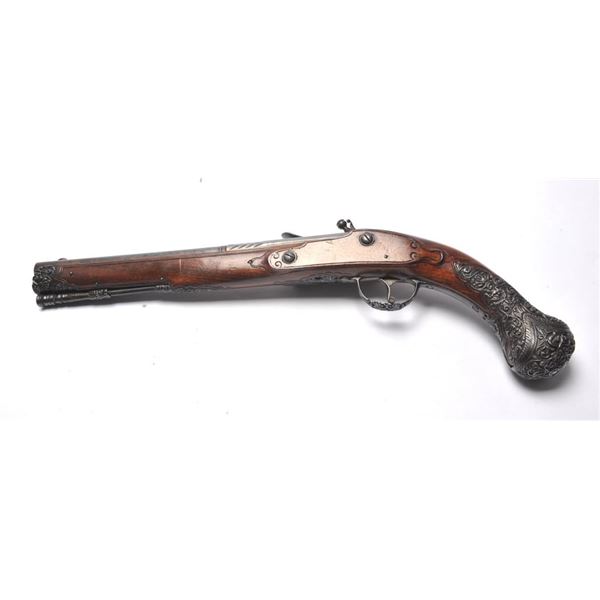 21BG-A141 CHISELED STEEL FLINTLOCK PISTOL