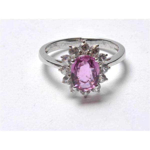 21RPS-10 PINK SAPPHIRE & DIAMOND RING