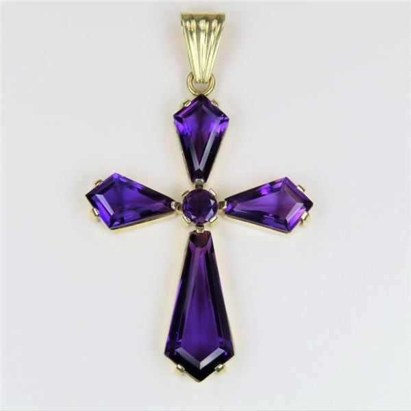 21CAI-17 AMETHYST CROSS PENDANT