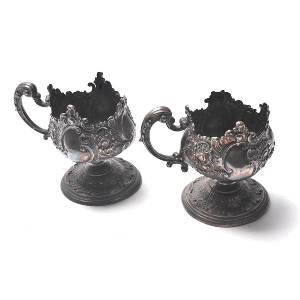 21BH-8 SILVER GLASS HOLDERS