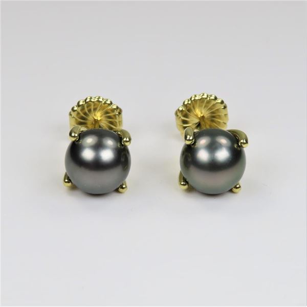 21CAI-15 BLACK PEARL EARRINGS