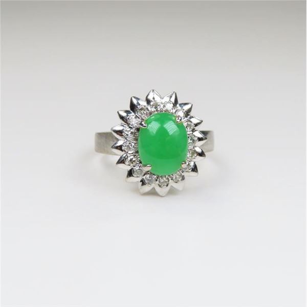 21CAI-24 JADE & DIAMOND RING