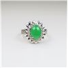 Image 1 : 21CAI-24 JADE & DIAMOND RING
