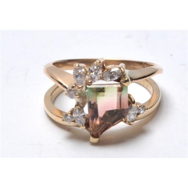 21RPS-4 TRI COLOR TOURMALINE RING