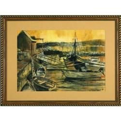 Boats At River Shore- Robert MacIsaac 1976 #1742291