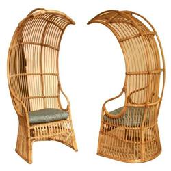 Pair Franco Albini rattan chairs (ATT.) #1742556