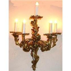 Pair  French Bronze Sconces Wall Lights #1742651