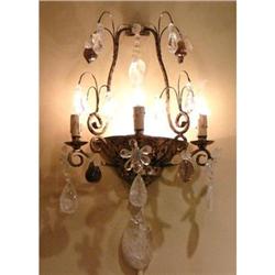 Pair of Rock Crystal Sconces Wall Lights #1742706