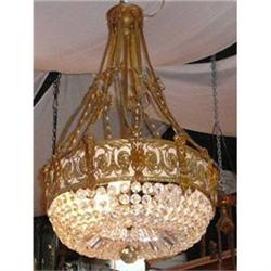 Antique French Bronze and Crystal Chandeler #1742744