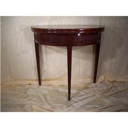 English mahogany fold-over demilune card table #1742906