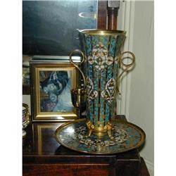 BARBEDIENNE CHAMPELEVE VASE GILDED BRONZE #1743004