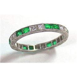 Vintage Emerald and Diamond Band #1743029