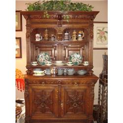 German Oak Hand-Carved Bookcase #1743047