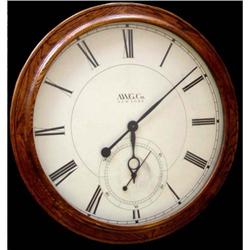 Huge AWG Co New York Tiger Oak Gallery Clock #1743073