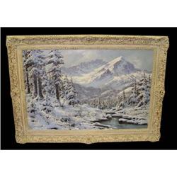 Laszlo Neogrady Winter Scene Snow Oil Painting #1743088