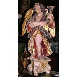 18th Archangel Gabriel French Wood Carving  #1743160