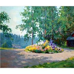  Dacha's flower-bed  - Russian school #1750927