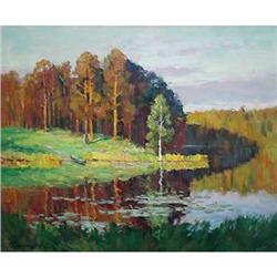 "Evening on lake" - Russian traditions school #1750938