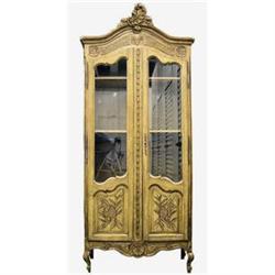 French Provincial Glazed 2-Door Oak Bookcase #1751028