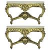 Image 1 : Pair French Rococo Marble Console Tables #1751032