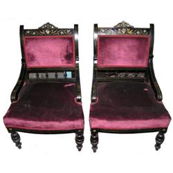 Pair Exotic Aesthetic Upholstered Chairs #1751050