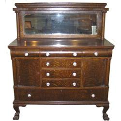 Arts & Crafts Oak Sideboard with Mirror #1751071