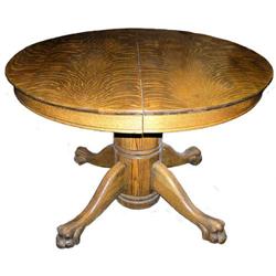 Arts & Crafts Tiger Oak Round Dining Table #1751072