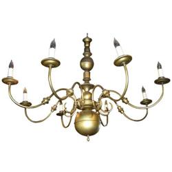 Large Brass 8 Light Electrified Chandelier #1751076