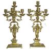 Image 1 : Pair Antique Bronze Rennaissance Candelabras #1751080