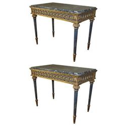 PAIR Neoclassical Marble Louis XVI Pier Tables #1751147