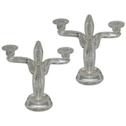 Pair Steuben Crystal Glass Candelabras #1751163