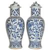 Image 1 : Pair Chinese Qing Blue White Porcelain Jars #1751185