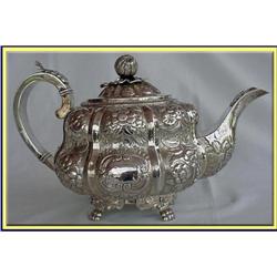 IRISH STERLING SILVER TEA POT DUBLIN 1826 #1751806