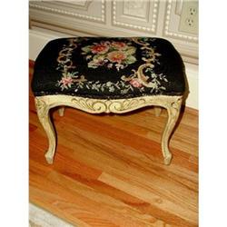 Louis XV Footstool Bench Needlepoint C.1910 #1763484