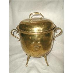 Brass Coal Hod Wine Cooler With Lid C.1860 #1763486